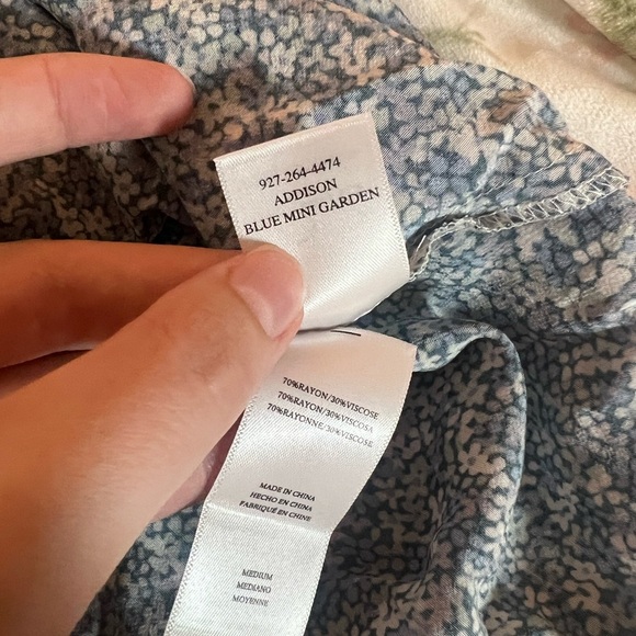 Rails Addison Blue Mini Garden Ditsy Floral Smocked Waist Tiered Mini Skirt Sz M - Picture 6 of 7